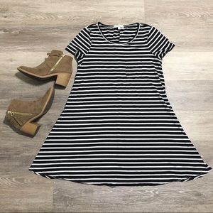 Love Fire Striped T-Shirt Dress